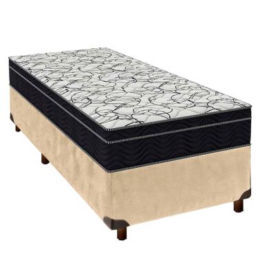 Imagem de Cama Box Perola + Colchão Solteiro Airtech 150 Ortobom