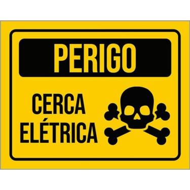 Imagem de Kit 3 Placas De Aviso Perigo Cerca Elétrica 36X46