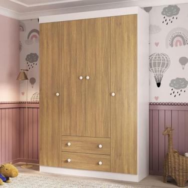 Imagem de Guarda-roupa Infantil 122cm 4 Portas e 2 Gavetas Encanto Multimóveis M