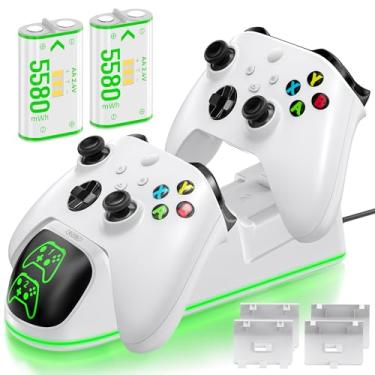 Imagem de Carregador de controlador compatível com Xbox Series X|S/Xbox One, estação de carregamento com 2 x 1300 mAh kit de bateria recarregável, base de carregamento dupla OIVO para Xbox One/One Elite/Series X|S