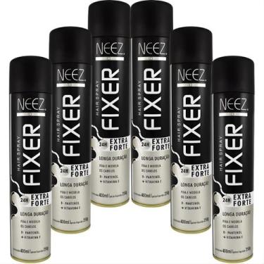 Imagem de Kit 6 Spray Fixador De Cabelo Profissional Neez Laque Capilar Fixação 