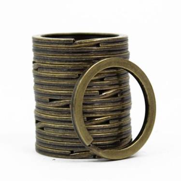 Imagem de Argola Italiana Banhada A Níquel 28mm Ouro Velho Com 100 Unidades - Ru