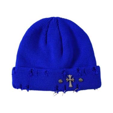 Imagem de Gorro De Inverno Unissex Com Chifres De Diabo Em Tricô, Touca Quente D