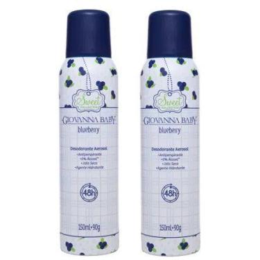 Imagem de Desodorante Aerosol Giovanna Baby Blueberry 150mL - 2 unidades