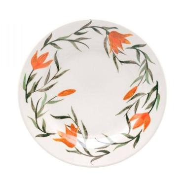 Imagem de Kit 2 Pratos Rasos Biona Lírios Oxford® Cerâmica 26 Cm
