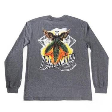 Imagem de Camiseta Manga Longa Diamond Death Angel - Cinza Charcoal-Masculino