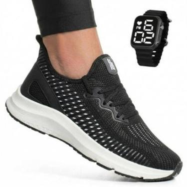 Imagem de Tênis Feminino Academia Treino Caminhada Confortável BF Shoes + Relógio Digital-Feminino