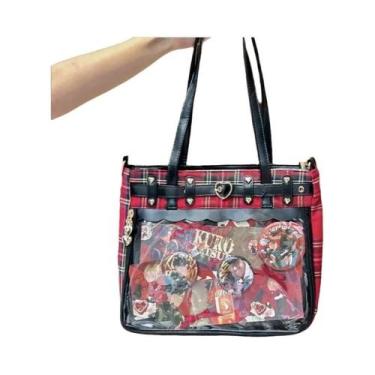 Imagem de Bolsa De Ombro Feminina Grande Capacidade Estilo Y2K Punk Goth Ulzzang