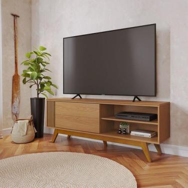 Imagem de Rack Ripado para TV até 60 Polegadas 160,4cm Pés em Madeira Maciça Por