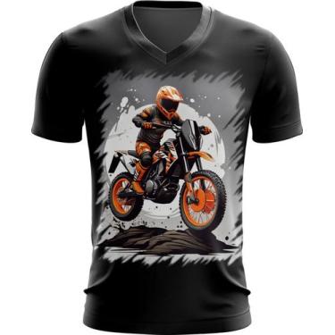 Imagem de Camiseta Gola V de Motocross Moto Adrenalina 6 - Kasubeck Store, INF 0