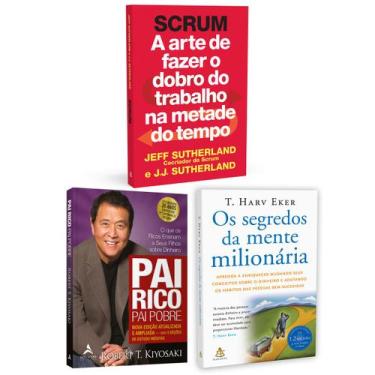 Imagem de Kit 3livros, Pai Rico, Pai Pobre + Scrum + Os Segredos Da Mente Milion