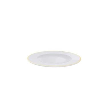 Imagem de Prato Sobremesa Filetado Tramontina Elisa Em Porcelana Com Borda Doura
