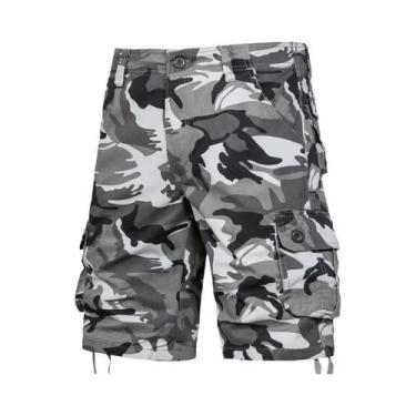 Imagem de Bermudas Casuais Masculinas Em Camuflagem, Soltas, De Algodão, Para Es