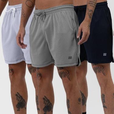 Imagem de Kit 3 Bermudas Masculinas Dry Treino Academia Futebol Alta Performance Conforto Luzzoo...