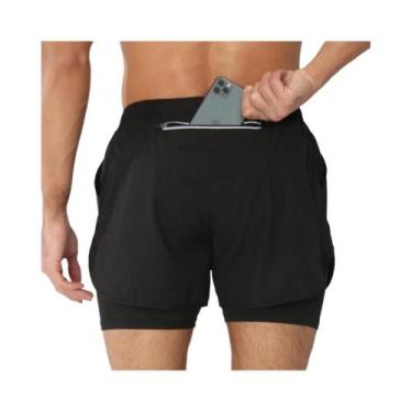 Imagem de Shorts Esportivos Masculinos 2 Em 1 De Secagem Rápida Para Corrida, Ac