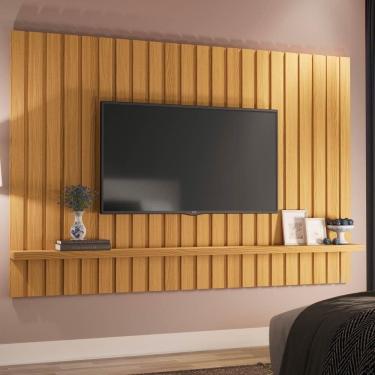 Imagem de Painel 70 Pol 200cm Suspenso Ripado Cinamomo - Hb Móveis