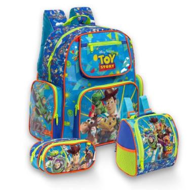 Imagem de Kit Mochila Infantil Escolar Toy Story Costas 3 Pçs Chenson