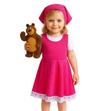 Imagem de Fantasia Infantil Menina com Lenço Rosa e Detalhes Delicados - anjo da