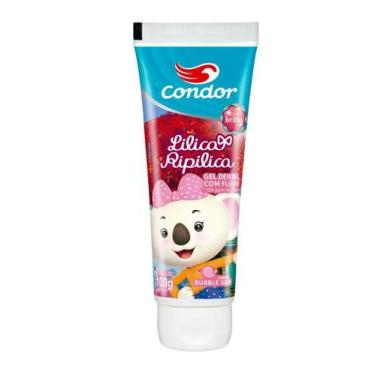 Imagem de Gel dental infantil condor lilica ripilica com flúor 100g bubble gum