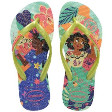 Imagem de Chinelo infantil havaianas slim princess, 35/36, Verde matcha