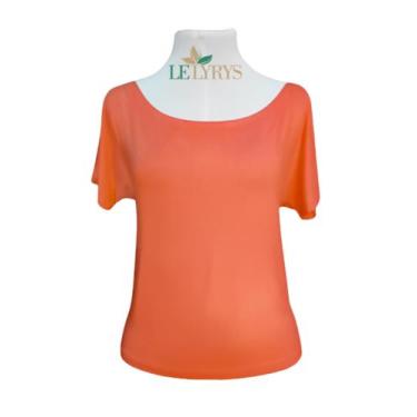 Imagem de Blusa de Manga Curta Laranja em Viscolycra - Le Lyrys, GG