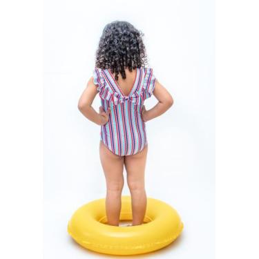 Imagem de Maiô infantil laço com proteção uv - estampa chevron - PITICOS BEACH, 