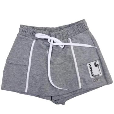 Imagem de Short-Saia Infantil Hiper Flanelado Menina Anjo 4700075, Cinza mescla,