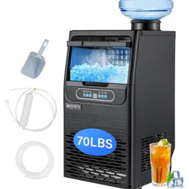 Imagem de Máquina de Gelo ROVSUN 32 kg/24h Aço Inoxidável 115V