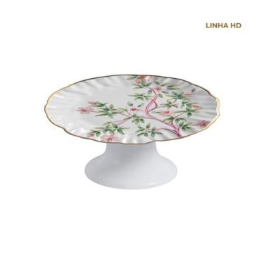 Imagem de Prato Para Bolo Com Pé Pink Palm - Maison Blanche