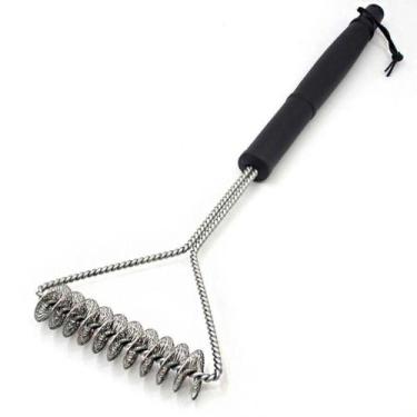 Imagem de Escova p Limpar Grelha Churrasqueira 30x14 Cm Aço Inox - Pen Tech