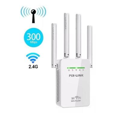 Imagem de Repetidor Wifi 2800m 4 Antenas Amplificador De Sinal Ultra Moderno - w