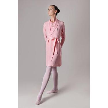 Imagem de Casaco Transpassado adulto Rosa Bebê - Têxtil Mix