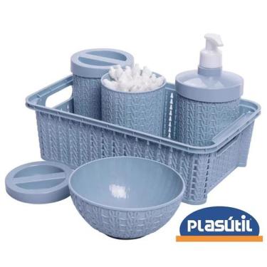 Imagem de Kit Higiene Bebê Textura Trama Enxoval Presente Bebê 5 Peças - PLASUTI