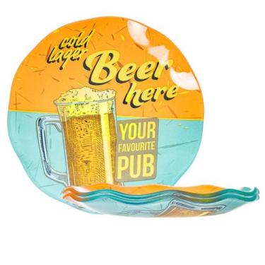 Imagem de Petisqueira Beer Zone Pub Retro Verde e Laranja Vidro -Dynasty, 3 mese