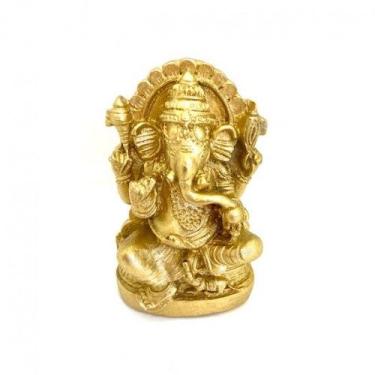 Imagem de Imagem  Ganesh Trono Escultura Resina Estátua 09 cm - Lua Mistica