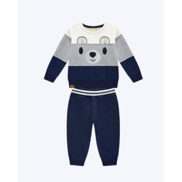 Imagem de Conjunto Moletom Bordado Ursinho Infantil Masculino Milon 2001453, Cin