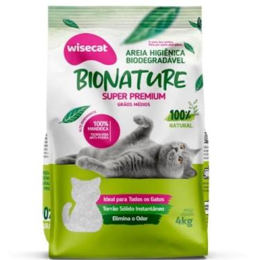 Imagem de Bionature Areia Higiênica para Gatos Biodegradável Wisecat 4kg