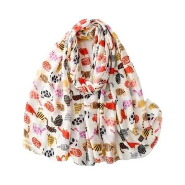 Imagem de Xale Feminino Aconchegante Com Estampa De Cachorro Dachshund E Gato, V