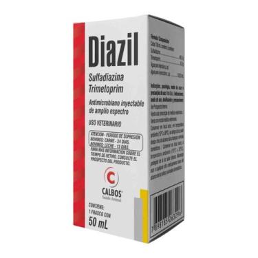 Imagem de Diazil Calbos Sulfadiazina Trimetoprim Antimicrobiano Bovino 50ml