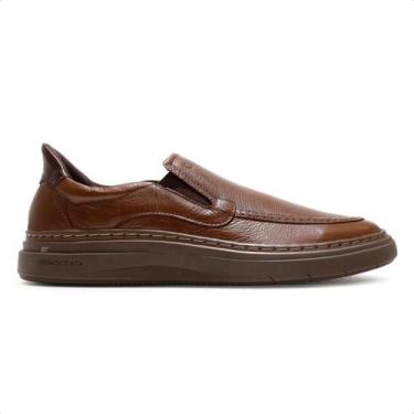 Imagem de Sapatênis Democrata Calce Fácil Grid Slip On Masculino, 41, Marrom