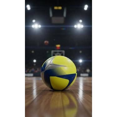 Imagem de Bola de Futsal Profissional Termoselada Amarela e Azul - Congratulatio