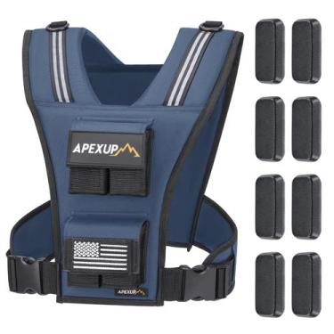 Imagem de Colete de Peso Ajustável APEXUP 20 lb Azul-Marinho