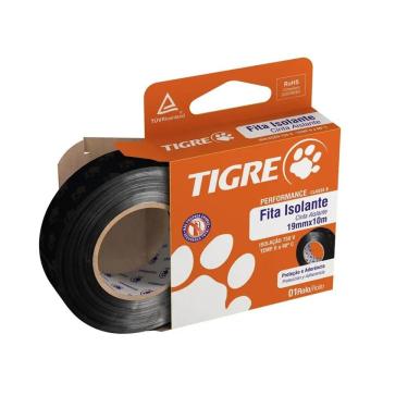 Imagem de Fita Isolante Antichamas Isolamento Elétrico Flexível Resistente a Raios Ultravioleta Preto Tigre 19MM X 5M