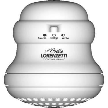 Imagem de Ducha Bello Banho 4600W Elétrica com 3 Temperaturas Espalhador Grande Cromado Lorenzetti 110V