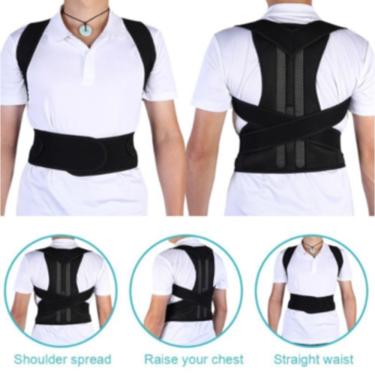 Imagem de Corretor Postural Masculino com Suporte Lombar Reforçado e 10 Ímãs 45CM