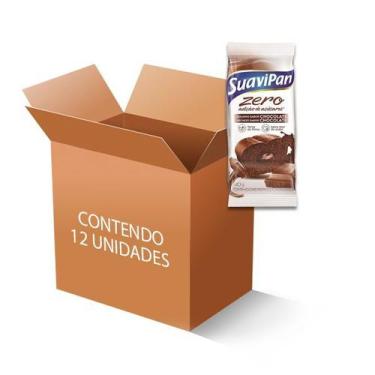 Imagem de Bolinho de Chocolate Recheado com Chocolate Zero Açúcar Suavipan - 12 