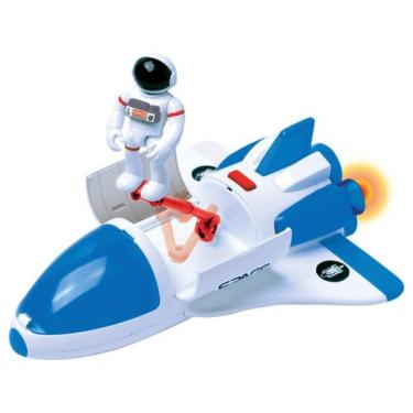 Imagem de Ônibus Espacial F00248 com Luzes e Sons de Decolagem Branco com 1 Astronauta e 2 Pilhas AAA