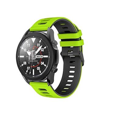 Imagem de Pulseira Sport Nandos-Store compatíveis com Samsung Galaxy Watch 3-41mm ou 45mm - (45mm - Verde claro com preto)