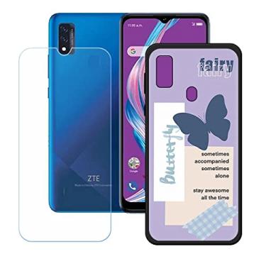 Imagem de FZYM Capa para ZTE Blade A7P 2021 + película protetora de tela de vidro temperado, capa preta de gel macio, proteção de silicone TPU (poliuretano termoplástico) para ZTE Blade A7P 2021 (6,6 polegadas) - OP100