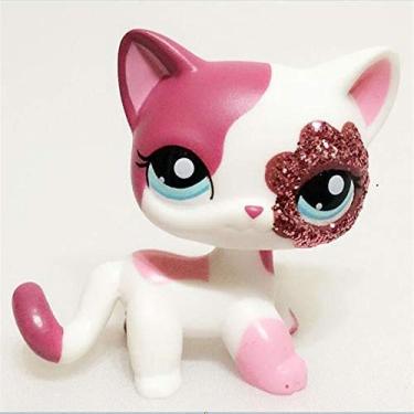Imagem de Littlest Pet Shop, brinquedo LPS brilhante, brinquedo infantil, presente de brinquedo, rosa branco, brilhante, brilhante, brilhante, cabelo, gatinho, mini pet shop, brinquedos gatinho